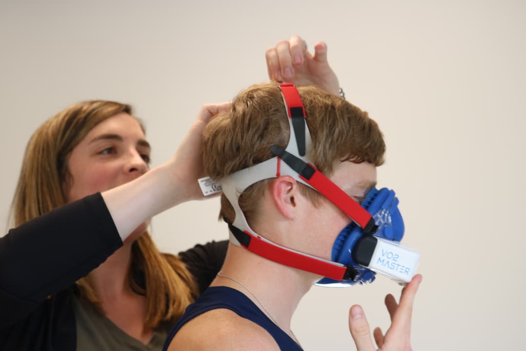 Jill putting on O2 mask
